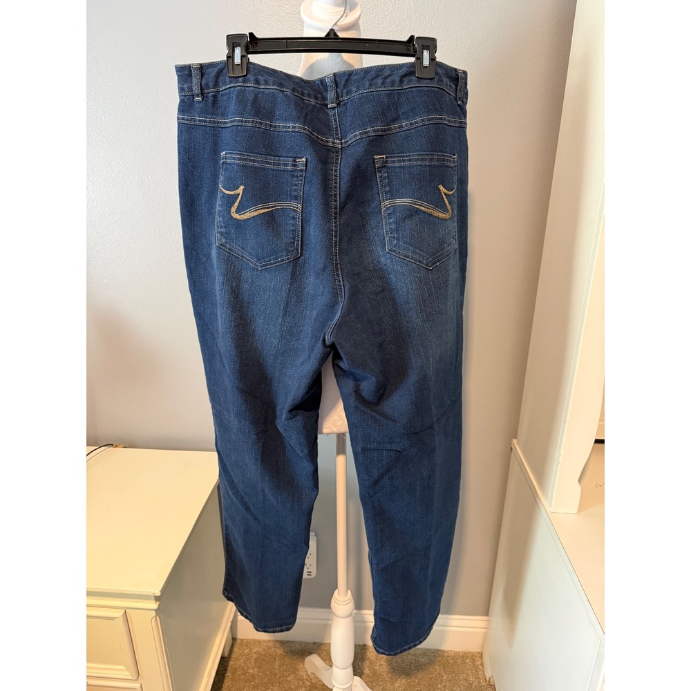 Just My Size By Hanes Classic Fit Denim Jeans 20w Vintage Blue Straight Leg View 2